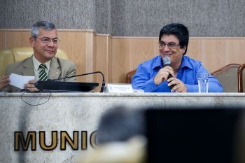 Vereador Iran Barbosa e Marcos Domingos, diretor financeiro do SINAFIMS